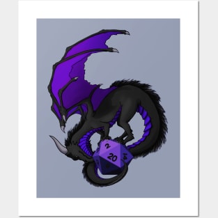 Amethyst  dragon and a D20 Posters and Art